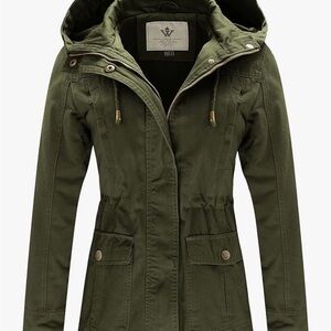Women's Olive Hooded Jacket